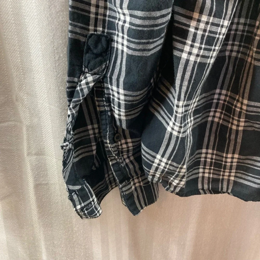 Mens H&M Divided Plaid Button Down Shirt Long Sleeve‎ Casual Flannel Large